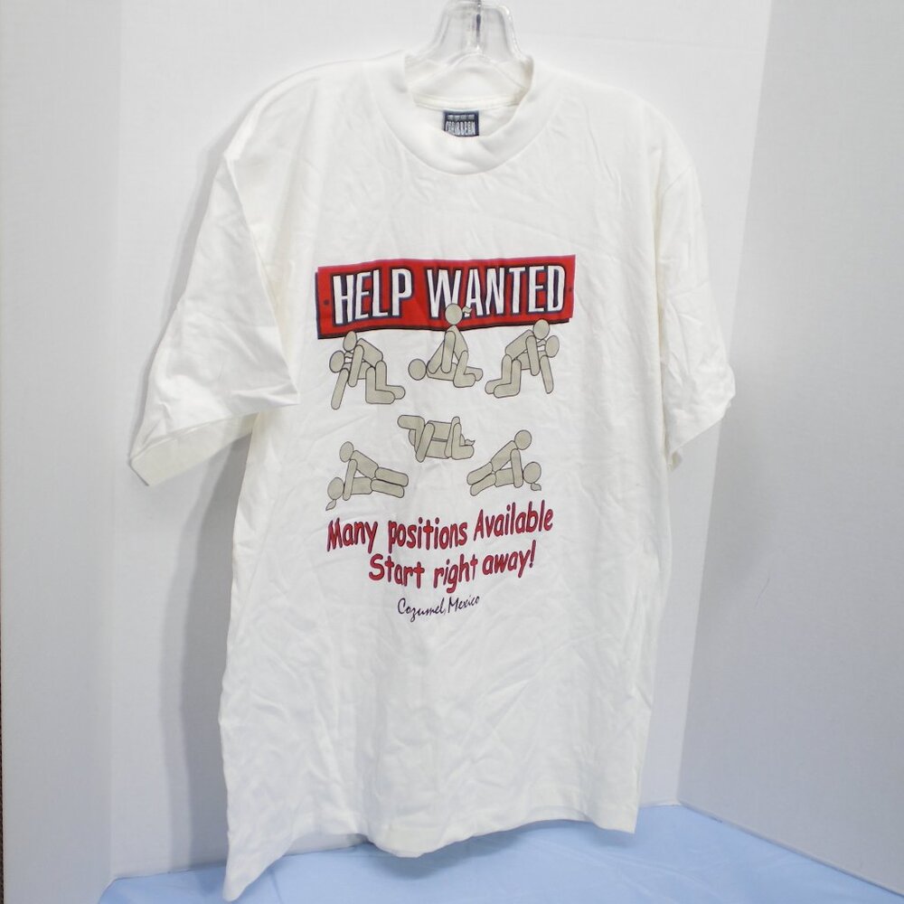 *Censored* Help Wanted, Many Positions Available Graphic Tee Shirt, Size XL